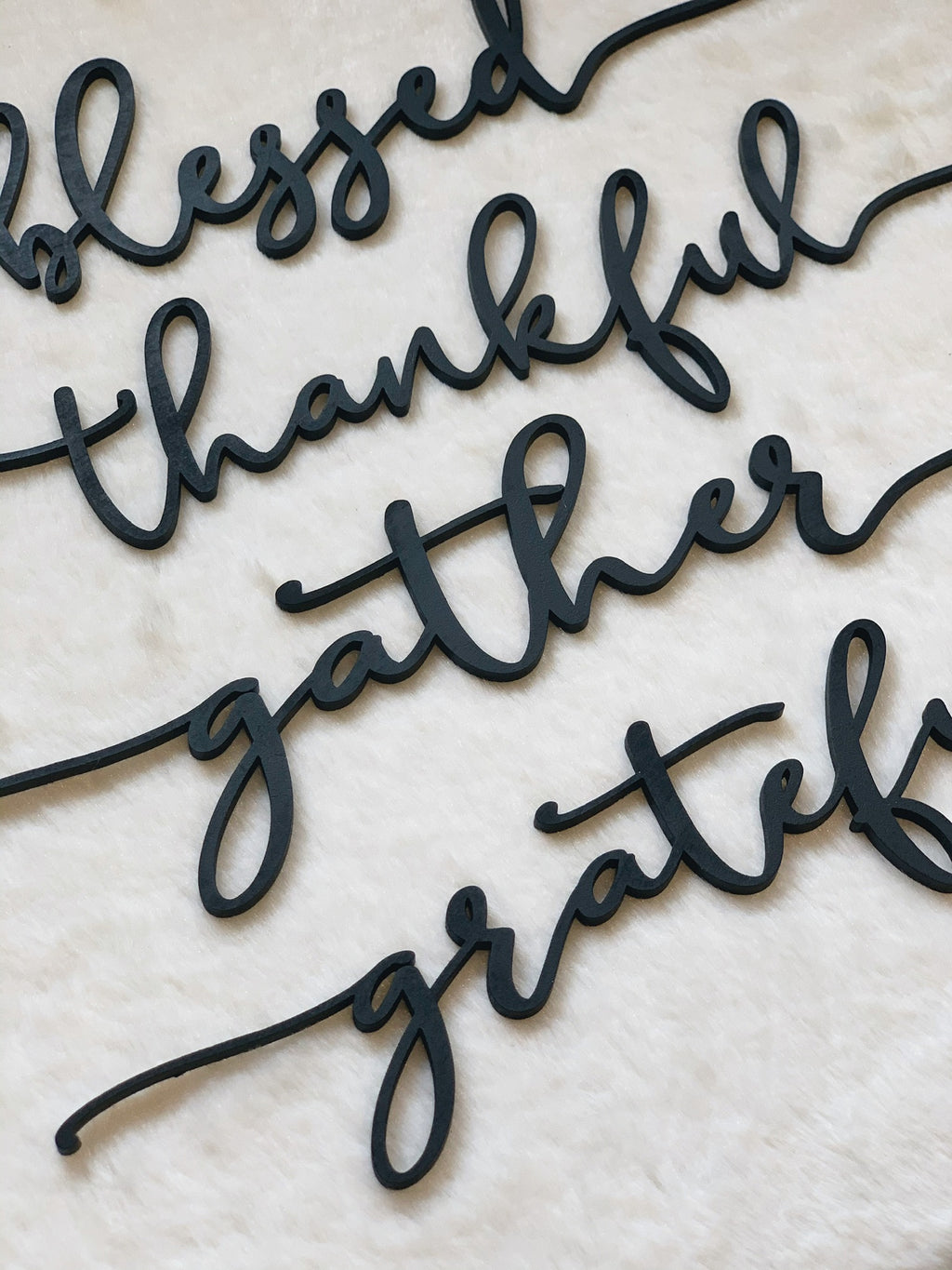Holiday Table Place Setting | Thankful, Gather, Blessed & Grateful