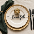 Holiday Table Place Setting | Thankful, Gather, Blessed & Grateful