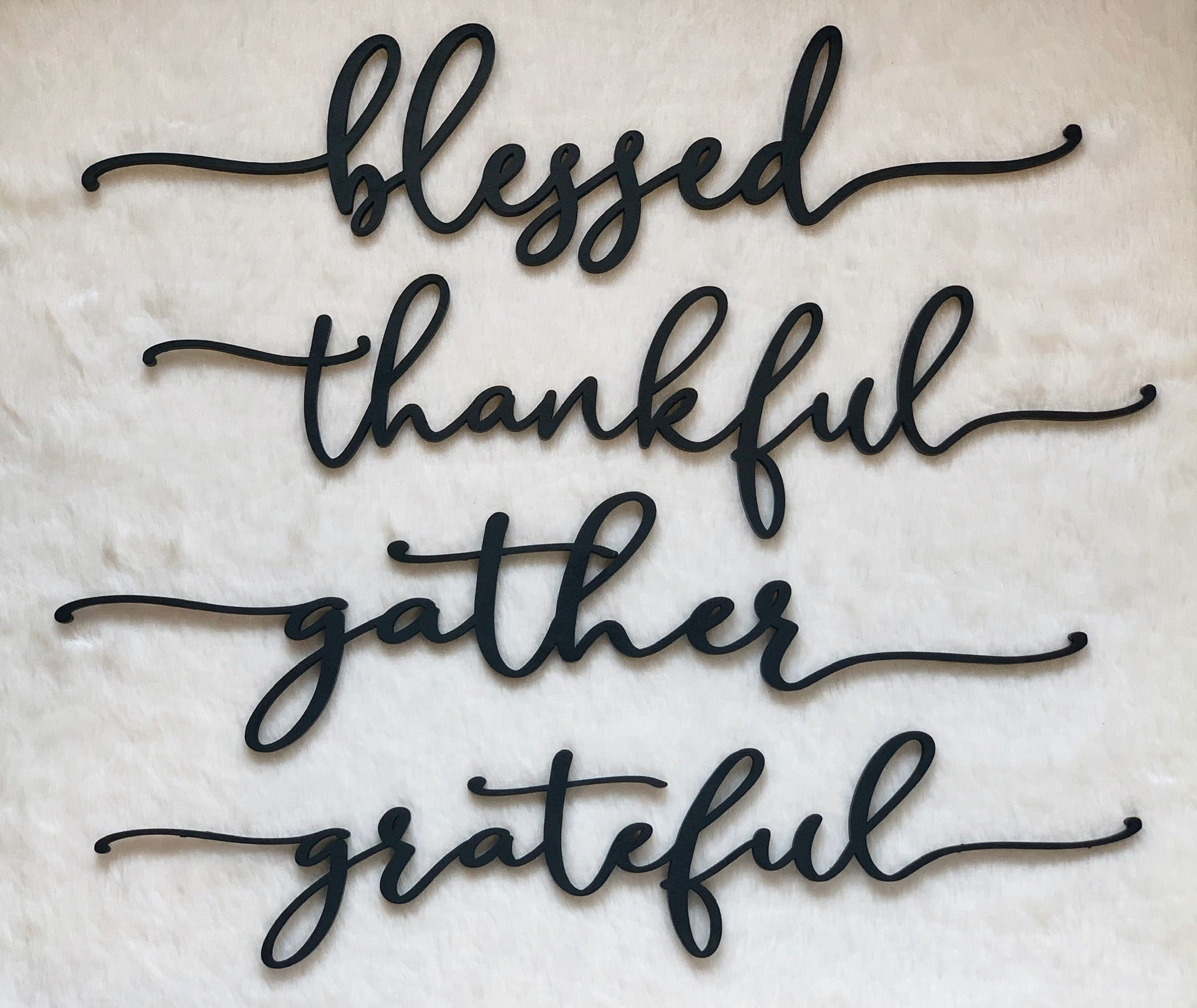 Holiday Table Place Setting | Thankful, Gather, Blessed & Grateful